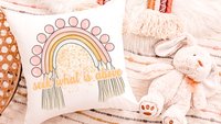 seek what is above faith kitchen towels for gifts, Colossians 3:1 Christian kitchen gifts for women, boho rainbow hand towels for guest bath