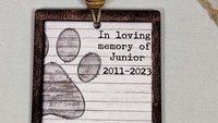 paw print ornament personalized in memory of pet gift, sympathy gifts for loss of pet loss gift for kid, pet memorial ornament wood, pet mom