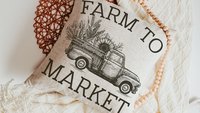 black and white farmhouse pillows for couch, shop local farm to table rustic throw pillows for sofa, sunflower gifts for mom, guest bedroom