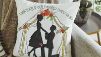 together is our favorite place to be wedding throw pillow for bed, unique engagement gifts for couple, fiance gift for her, future wife gift