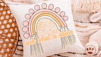 seek what is above faith kitchen towels for gifts, Colossians 3:1 Christian kitchen gifts for women, boho rainbow hand towels for guest bath