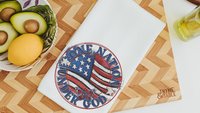 one nation under God American flag kitchen towel, 4th of July kitchen decor, patriotic decor for home, Pledge of Allegiance decor, hostess