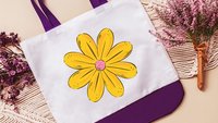 yellow daisy tote bag for women, reusable grocery bag young adult female gifts, teacher appreciation gifts for her, library tote for books