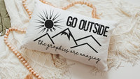 Go outside the graphics are amazing throw pillow