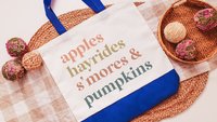 fall things fall vibes tote bag for women, apple picking autumn tote bag for teachers, reusable grocery bag cute gifts for sister, October