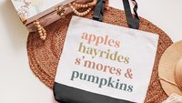 fall things fall vibes tote bag for women, apple picking autumn tote bag for teachers, reusable grocery bag cute gifts for sister, October