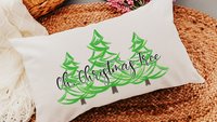 oh Christmas tree lumbar throw pillows for couch, whimsical Christmas lumbar pillows for chair, cute Christmas housewarming gift for couple