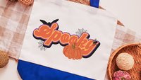 spooky tote bag for women, trick or treat bag for girls, reusable shopping bag, witchy gifts for best friend, Halloween candy bag for kids
