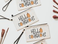 hello gourdgeous makeup bag, stocking stuffers for teenage girls, Christmas gift for daughter, cosmetic bag for purse, lash tech gifts, best