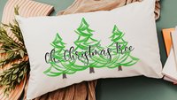 oh Christmas tree lumbar throw pillows for couch, whimsical Christmas lumbar pillows for chair, cute Christmas housewarming gift for couple