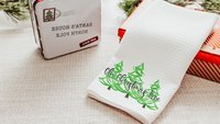oh Christmas tree Christmas kitchen towels for friends, pine tree Christmas hand towels for bathroom, cute Christmas hostess gifts for women