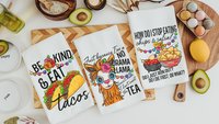 sassy kitchen towels for family, chips and salsa fiesta decor, taco gifts, funny hand towels for kitchen, no drama llama gifts for women