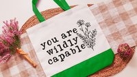 you are wildly capable inspirational tote bag for books, positive gifts for women, teacher appreciation gifts that are popular, reusable