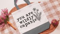 you are wildly capable inspirational tote bag for books, positive gifts for women, teacher appreciation gifts that are popular, reusable