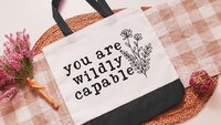 you are wildly capable inspirational tote bag for books, positive gifts for women, teacher appreciation gifts that are popular, reusable