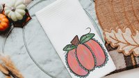 watercolor pumpkin throw pillows for couch trendy fall decor for home, autumn kitchen towels, Thanksgiving hostess gift for women, farmhouse