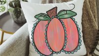 watercolor pumpkin throw pillows for couch trendy fall decor for home, autumn kitchen towels, Thanksgiving hostess gift for women, farmhouse