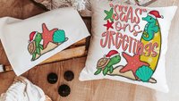 seasons greetings Christmas turtle decorative pillow covers tropical Christmas throw pillows for kids playroom, beach Christmas best sellers