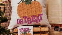 trick or treat Halloween kitchen towels for fall, boo basket stuffers for adults, cute pumpkin hand towels for bathroom, whimsical Halloween