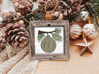 Personalized Sage Green Initial Christmas Ornament, 3.14in