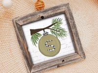 Personalized Sage Green Initial Christmas Ornament, 3.14in