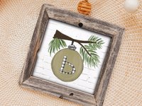 Personalized Sage Green Initial Christmas Ornament, 3.14in