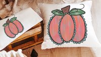 watercolor pumpkin throw pillows for couch trendy fall decor for home, autumn kitchen towels, Thanksgiving hostess gift for women, farmhouse