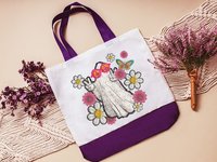 Groovy ghost Halloween tote bag