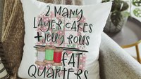 funny quilting decorative pillows for couch, crafting gifts with sewing theme, seamstress fat quarter throw pillow covers 18 x 18, sewist
