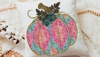 colorful pumpkin throw pillow covers 18x18, faux sequin turquoise pumpkin accent pillows for couch, cute pumpkin gifts, bright fall decor