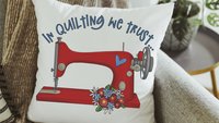 cute quilting throw pillow for Mom, craft room decor, quilter gifts, crafty gifts, she shed decorations, sewist gifts, quilting life accent