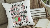 funny quilting decorative pillows for couch, crafting gifts with sewing theme, seamstress fat quarter throw pillow covers 18 x 18, sewist
