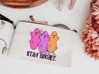 Stay Boojee Ghost Halloween Makeup Bag, 9.5x6