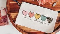 teach love inspire boho wristlet with strap, cute teacher gifts for women, first year teacher makeup bag for purse, best gifts for teachers