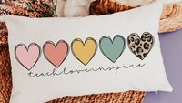 teach love inspire lumbar decorative accent pillow for couch, thank you gifts for colleagues, cute classroom decor preschool teacher gifts