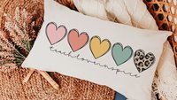 teach love inspire lumbar decorative accent pillow for couch, thank you gifts for colleagues, cute classroom decor preschool teacher gifts