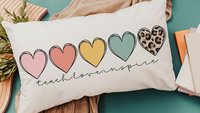 teach love inspire lumbar decorative accent pillow for couch, thank you gifts for colleagues, cute classroom decor preschool teacher gifts