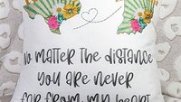 no matter the distance throw pillows for couch, long distance relationship gift for girlfriend, moving away gift for best friend, two states