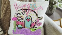 happy glamper funny kitchen towels for women, RV accessories for inside, cute camper hand towels for bathroom, glamping bachelorette party