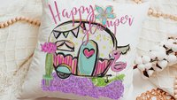 happy glamper funny kitchen towels for women, RV accessories for inside, cute camper hand towels for bathroom, glamping bachelorette party