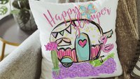 happy glamper funny kitchen towels for women, RV accessories for inside, cute camper hand towels for bathroom, glamping bachelorette party
