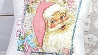 dreaming of a pink Christmas throw pillows for sofa, pastel Christmas decor, pink Santa kitchen towel, cute Christmas gift set for coworkers