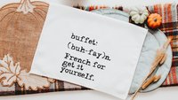 buffet kitchen towels funny kitchen hand towels, sarcastic gifts for women, sassy kitchen decor, new apartment gift for her, quirky gifts