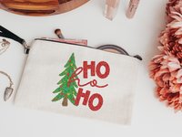 Ho Ho Ho Christmas Tree Wristlet, 9.5x6