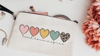 teach love inspire boho wristlet with strap, cute teacher gifts for women, first year teacher makeup bag for purse, best gifts for teachers