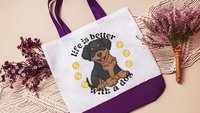 life is better with dogs rottweiler tote bag for women, rottie mama rottweiler gifts, reusable shopping bag, dog lover gift for her, cute