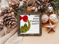 Personalized Watercolor Wreath Christmas Ornament with Names