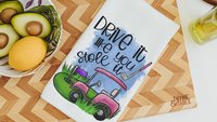 drive it like you stole it golf cart golf kitchen towel for Mom, funny retirement gifts for women, golf gifts for her, golf humor hand towel