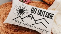 Go outside the graphics are amazing throw pillow