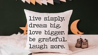 inspirational throw pillows for couch, college dorm decor for girls, gender neutral nursery pillows, unisex baby gifts, positive affirmation